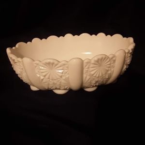 Fenton,daisy&button milk glass oval bowl